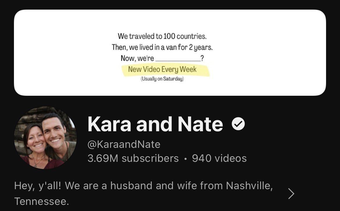 Kara & Nate Travel YouTube Channel