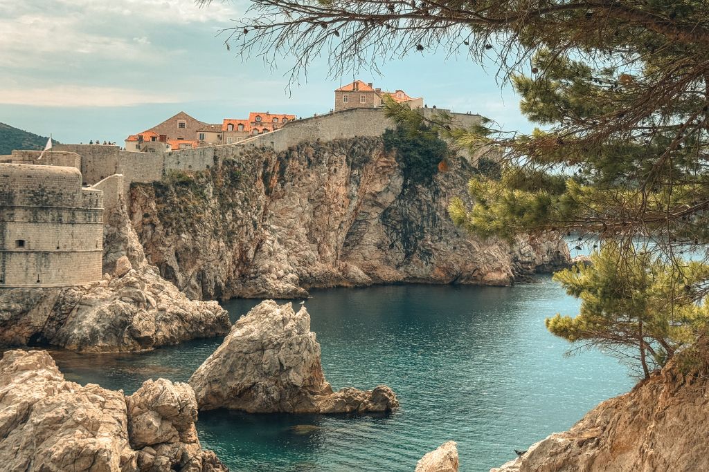 View of Dubrovnik and its walls from Lovrijenac Fortress.