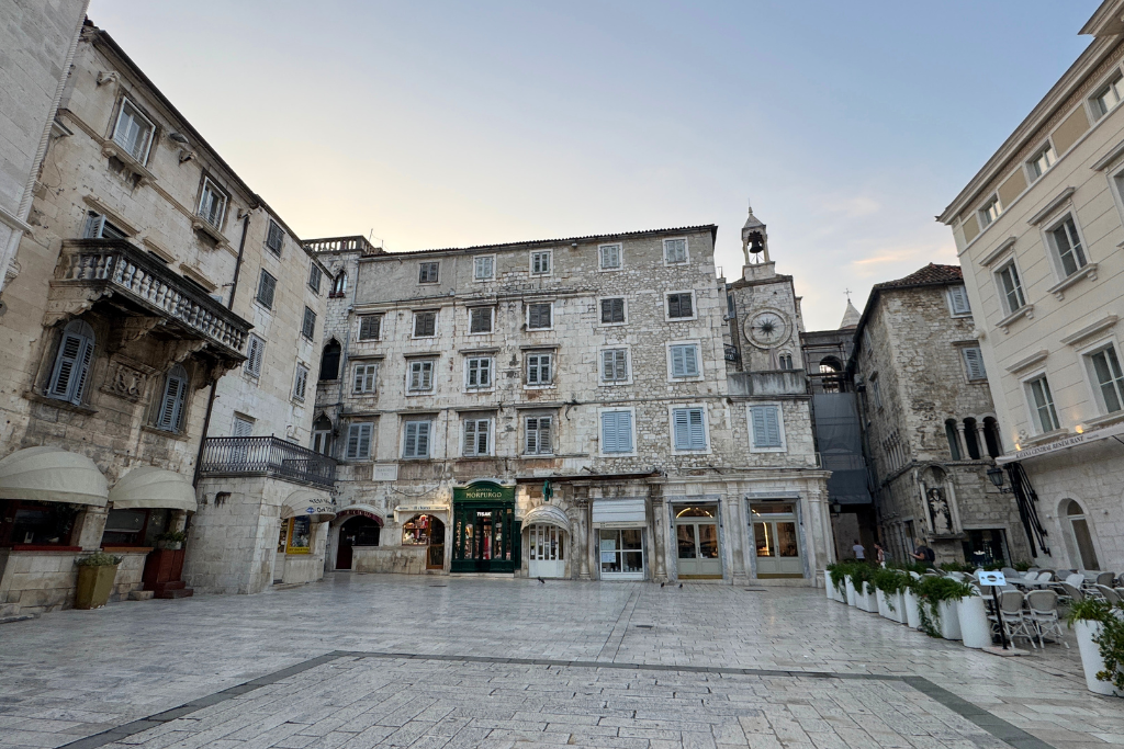 Old Town Split Square early in the morning.
