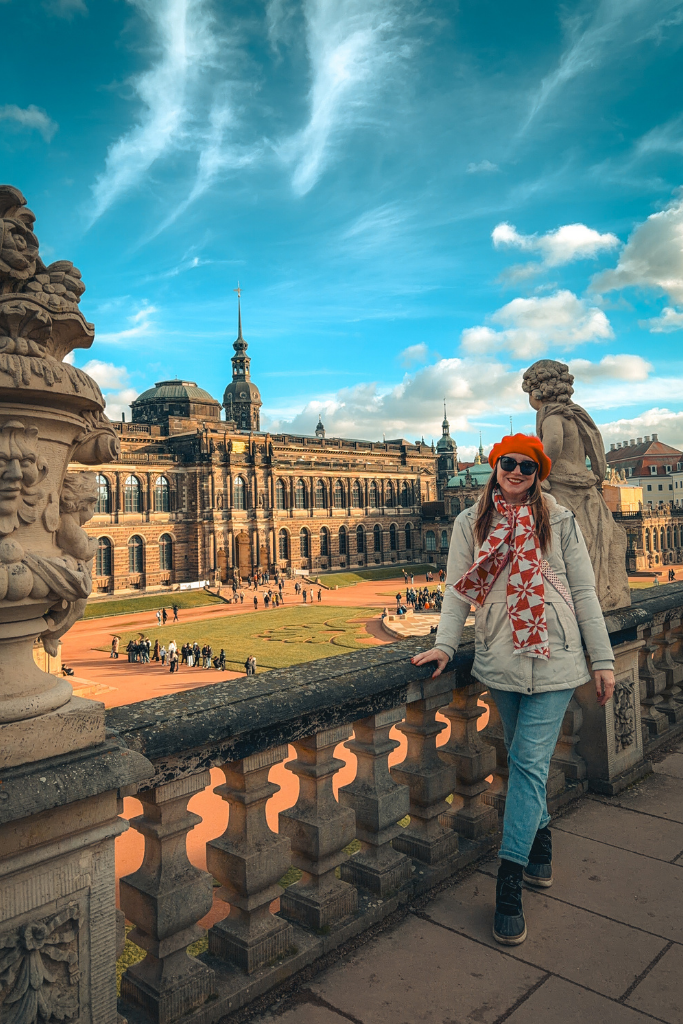 Taking in the grand architecture of Dresden’s Zwinger Palace from its ornate upper terrace